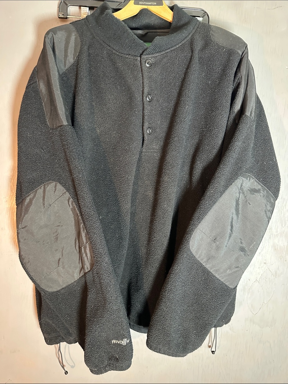 Cabela's Black Fleece Henley Jacket with Reinforced Elbows
